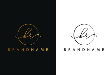 
B R BR hand drawn logo of initial signature, fashion, jewelry, photography, boutique, script, wedding, floral and botanical creative vector logo template for any company or business.
