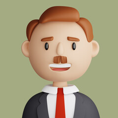 3D cartoon avatar of smiling man - 518098637