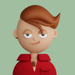 3D cartoon avatar of smiling man - 518098651