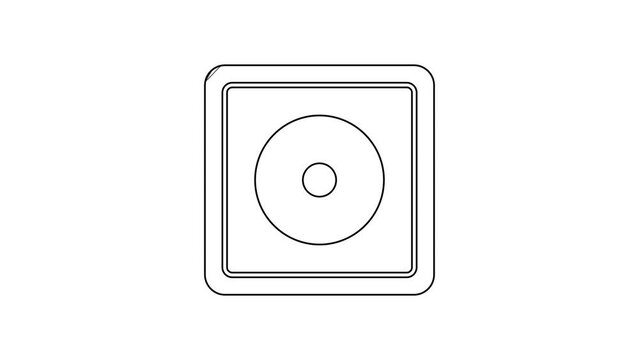 Black line Billiard chalk icon isolated on white background. Chalk block for billiard cue. 4K Video motion graphic animation