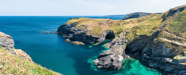 Tintagel Haven and Cliffs, North Cornwall, England, Europe