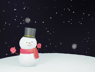 星空と雪だるま