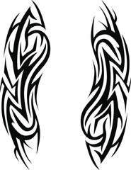 Vector tribal tattoo. Silhouette illustration. Isolated abstract element.