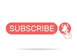 Finger Click the Bell Subscribe Icon Isolated