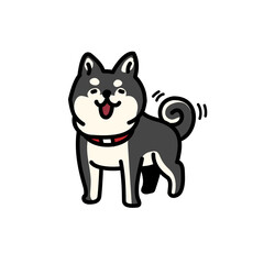 シンプルでかわいい微笑む柴犬のイラスト