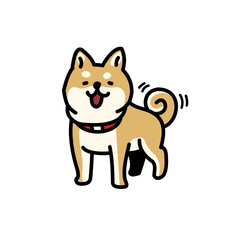 シンプルでかわいい微笑む柴犬のイラスト