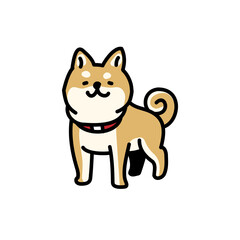 シンプルでかわいい微笑む柴犬のイラスト