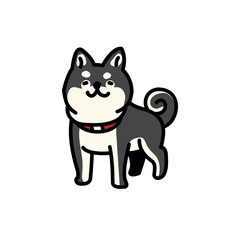 シンプルでかわいい微笑む柴犬のイラスト