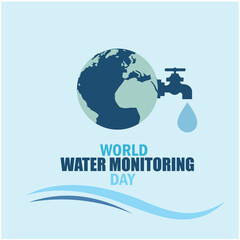 Vector illustration of World Water Monitoring Day. Simple and elegant design