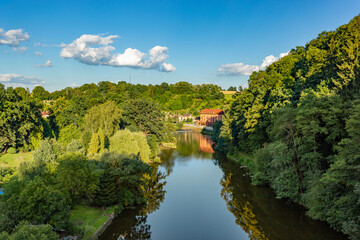 Fototapeta na wymiar River Luznice near the town of Tabor. South Bohemia