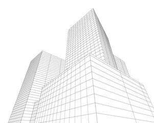 Fototapeta premium Modern architecture building 3d illustration