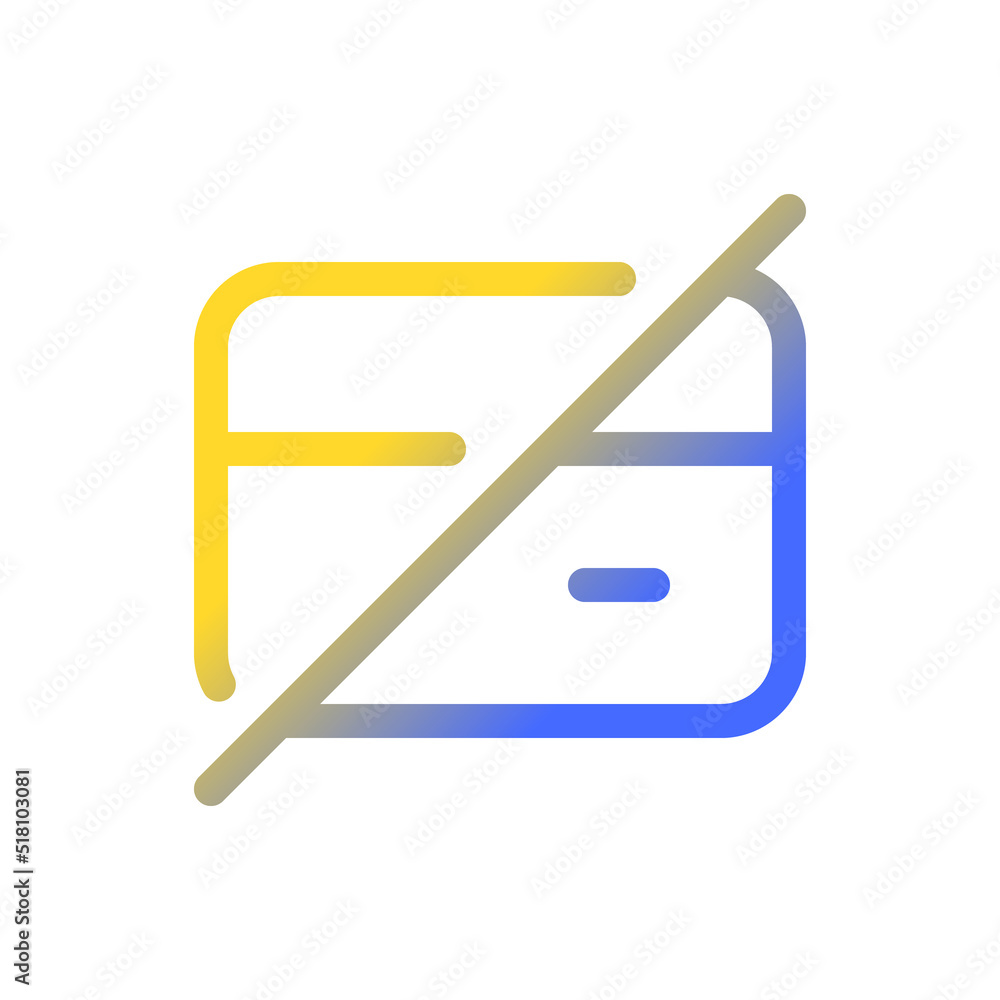 Poster declined payment pixel perfect gradient linear ui icon. incomplete financial operation. credit card.