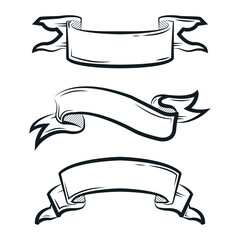 Vintage retro ribbons banners 