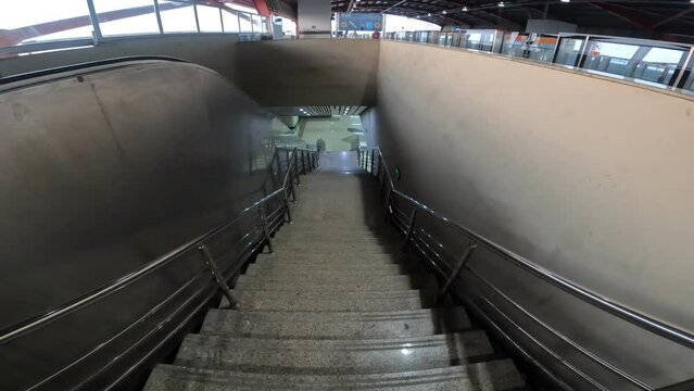 Staircase of Subway station metro orange line at lahore