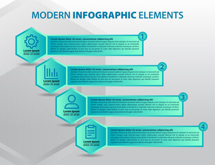 Modern infographic template design with numbers options or steps.