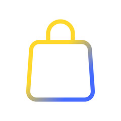 Shopping bag pixel perfect gradient linear ui icon. Purchase goods. Shopaholism. Gift package. Line color user interface symbol. Modern style pictogram. Vector isolated outline illustration