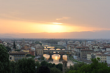 Fototapeta na wymiar Florenz bei Nacht, Ponte Vecchio