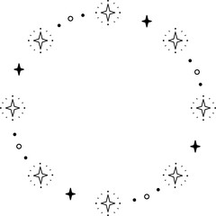 円形のフレーム　キラキラ　シンプルな線