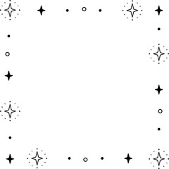 四角のフレーム　キラキラ　シンプルな線