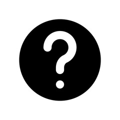 Question mark black glyph ui icon. Identify unknown device. Support. Fix problem. User interface design. Silhouette symbol on white space. Solid pictogram for web, mobile. Isolated vector illustration
