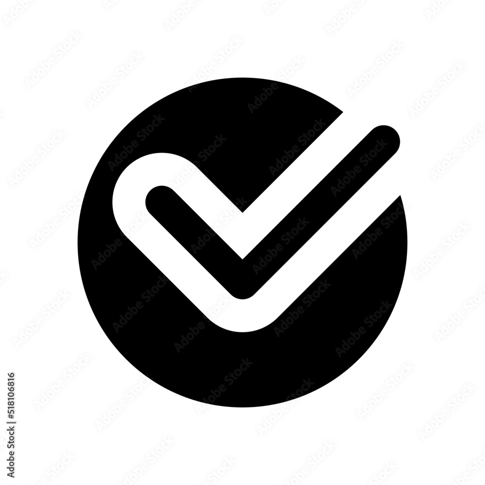 Poster accept button black glyph ui icon. approve changes. toolbar control element. user interface design. 