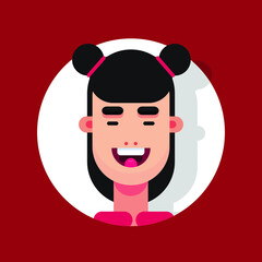 Flat Design Character, Man Portrait Illustration