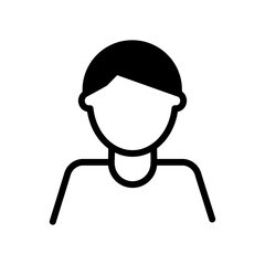 Simple person icon. User and avatar symbol. Vector.