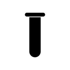 Test tube silhouette icon. Science experiment symbol. Vector.