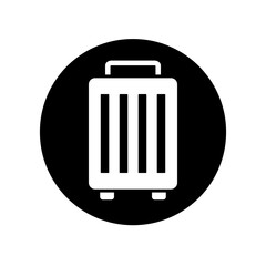 Round suitcase icon. Luggage. Travel bag. Vector.