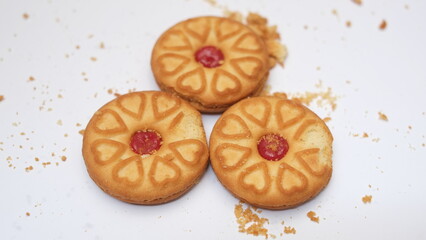 Strawberry jam biscuits