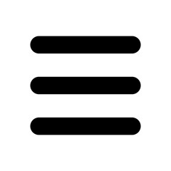 Obraz premium Hamburger like menu black glyph ui icon. Three lines. More options. Navigation. User interface design. Silhouette symbol on white space. Solid pictogram for web, mobile. Isolated vector illustration