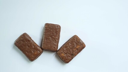 Chocolate biscuit isolated on white background