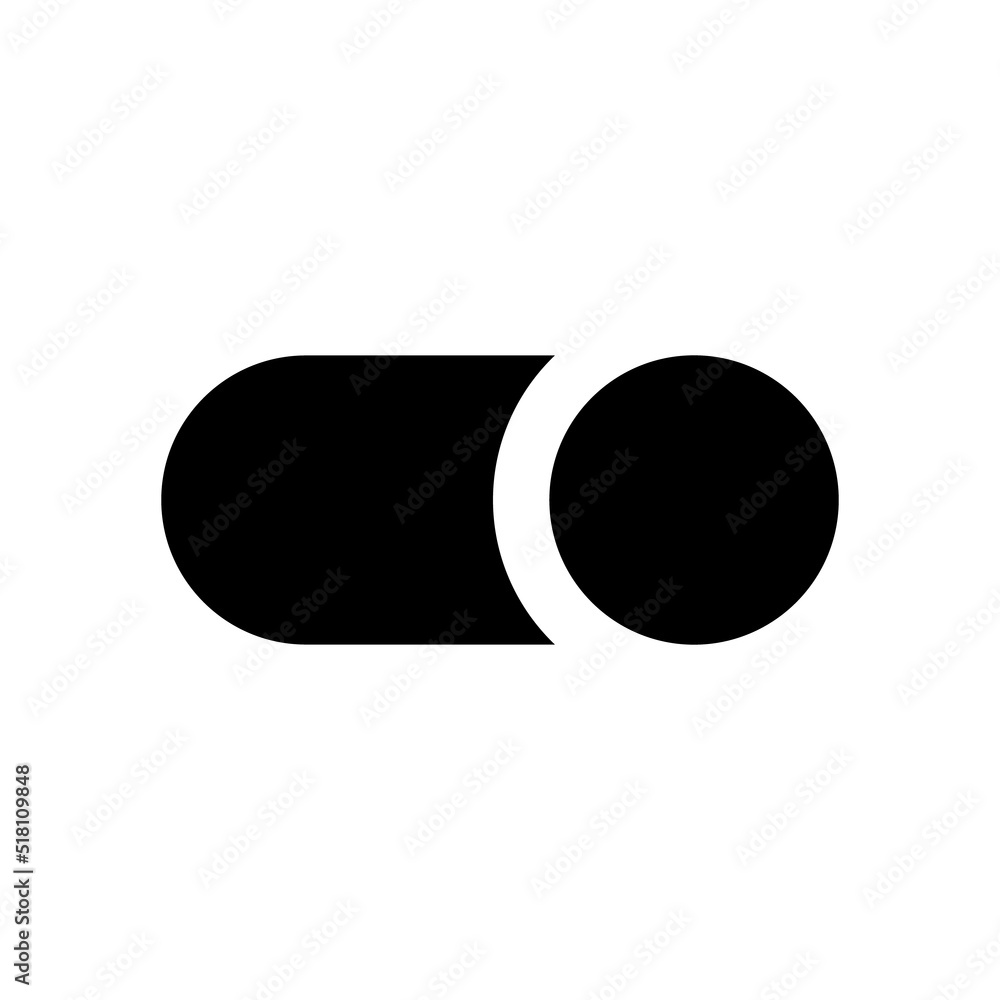 Aufkleber toggle button black glyph ui icon. changing preferences. switching mechanism. user interface design.