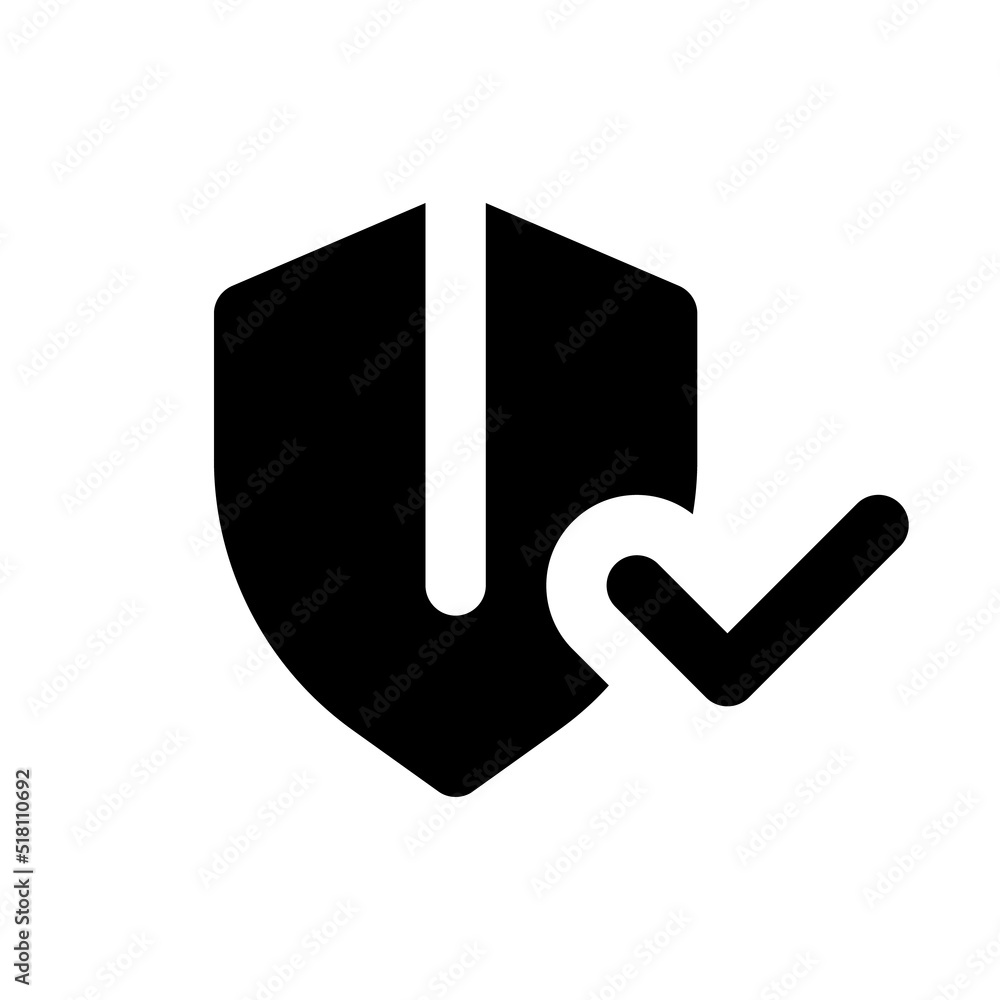 Poster everything is secured black glyph ui icon. digital privacy. protect data. user interface design. sil