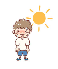 子どもの熱中症イラスト
