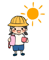 子どもの熱中症予防イラスト