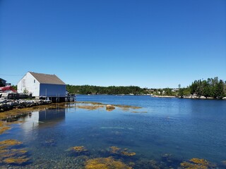 Naklejka premium house on the river