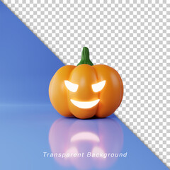 3D Illustration halloween cute pumkin smiling