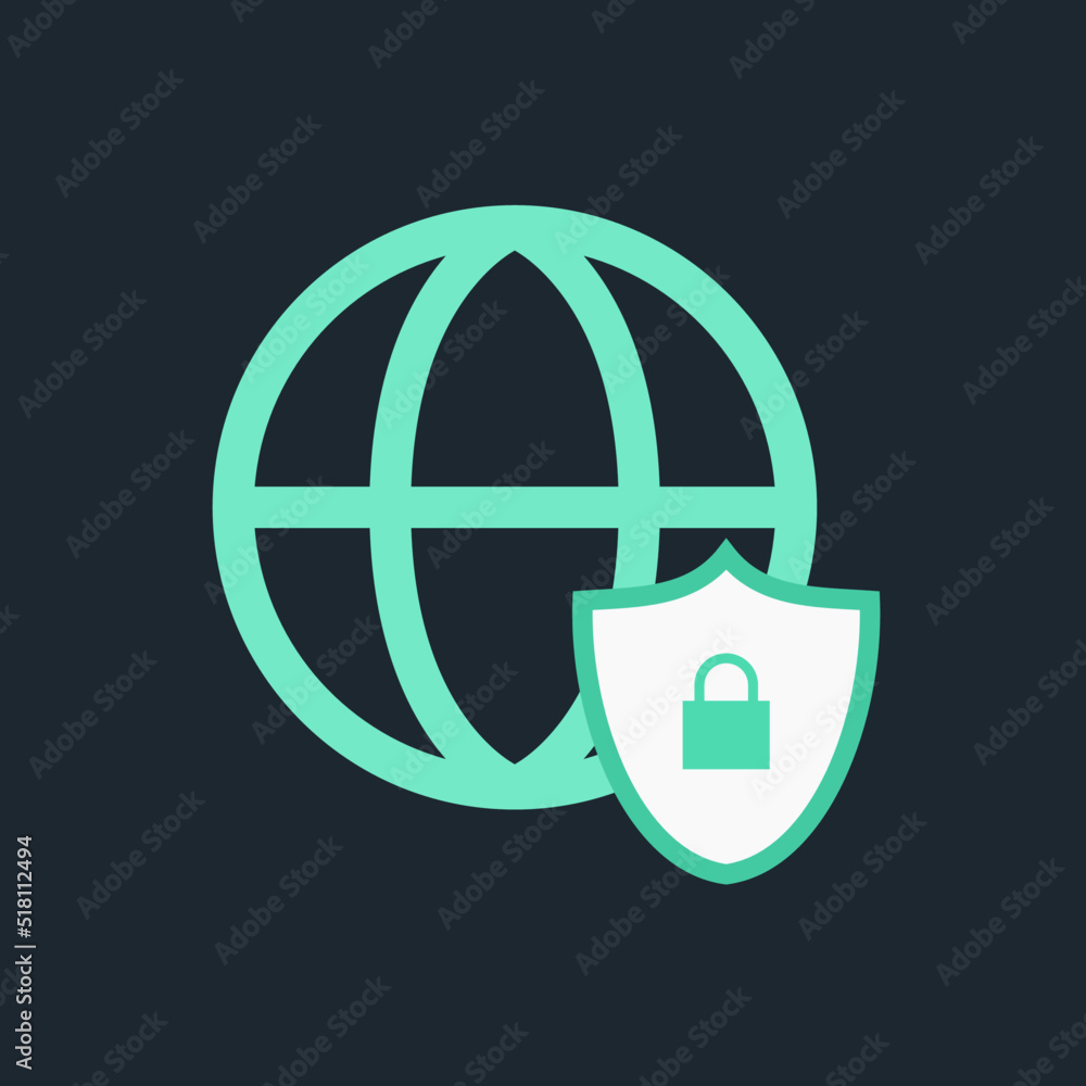 Aufkleber website security shield from hacking icon vector illustration