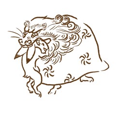 獅子舞 イラスト 年賀状 素材 2023年 卯年