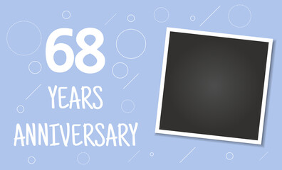 68 years anniversary photo frame card.