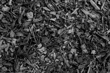 wooden dark black mulch or bark texture background 