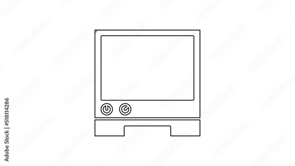 Poster black line voice assistant icon isolated on white background. voice control user interface smart spe