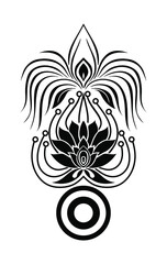 black and white floral ornament