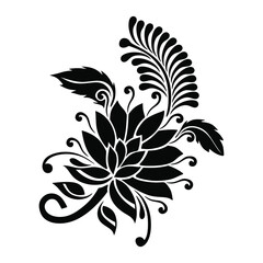 black and white abstract floral background