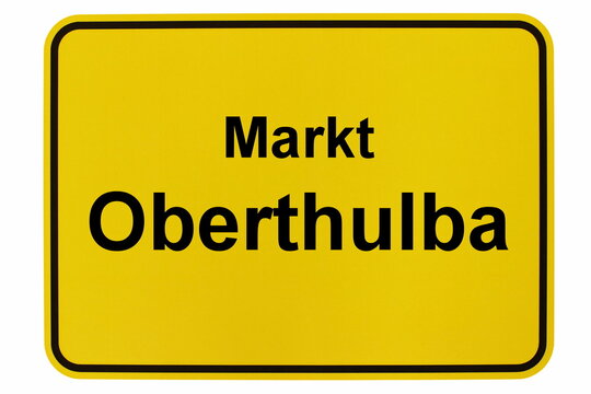 Illustration eines Ortsschildes von Oberthulba in Bayern