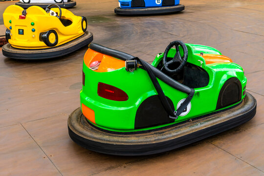 Electric bumper cars or dodgem cars