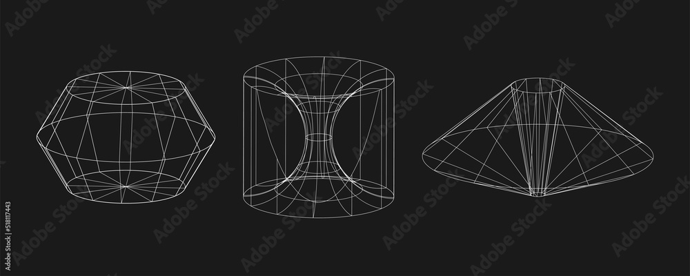 Poster cyber distorted grid, retro punk design element. wireframe wave geometry grid on black background. v