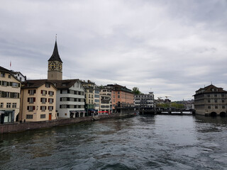 Fototapeta na wymiar travel photo of European city, river