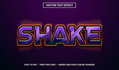 Fototapeta na wymiar Shake Editable Vector Text Effect.